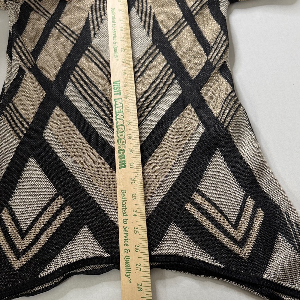 International Concepts Chevron Sweater Size XS Metallic Shimmer Sexy Scoop Neck - Picture 14 of 16